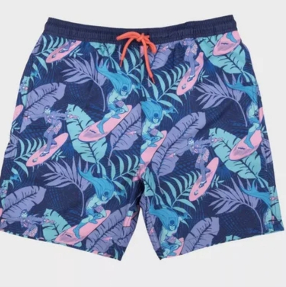 Men's Batman Joker 8.5" Elastic Waist Surf Swim Shorts - Dark Blue - Size XXL